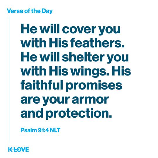 He will cover you with His feathers. He will shelter you with His wings. His faithful promises are your armor and protection.