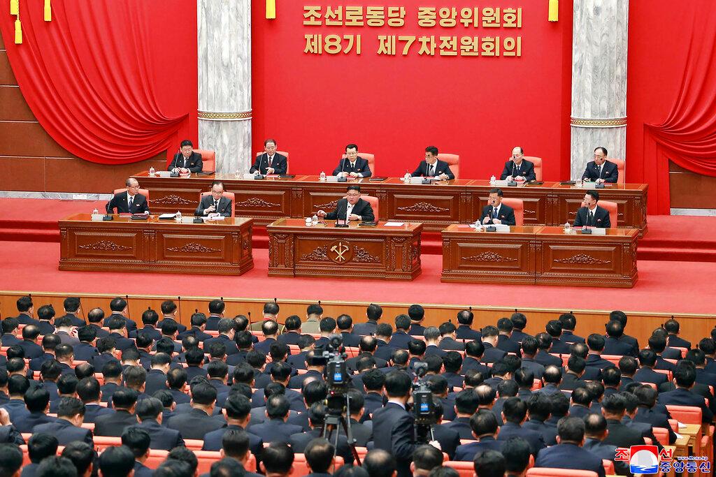 Meeting of the ruling Workers’ Party at its headquarters in Pyongyang