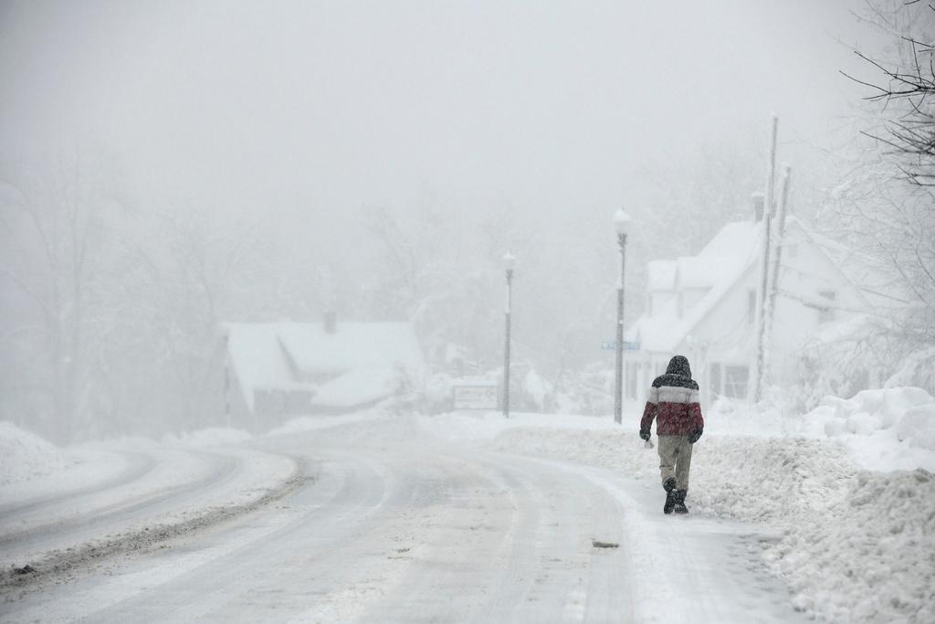 child walking in snow