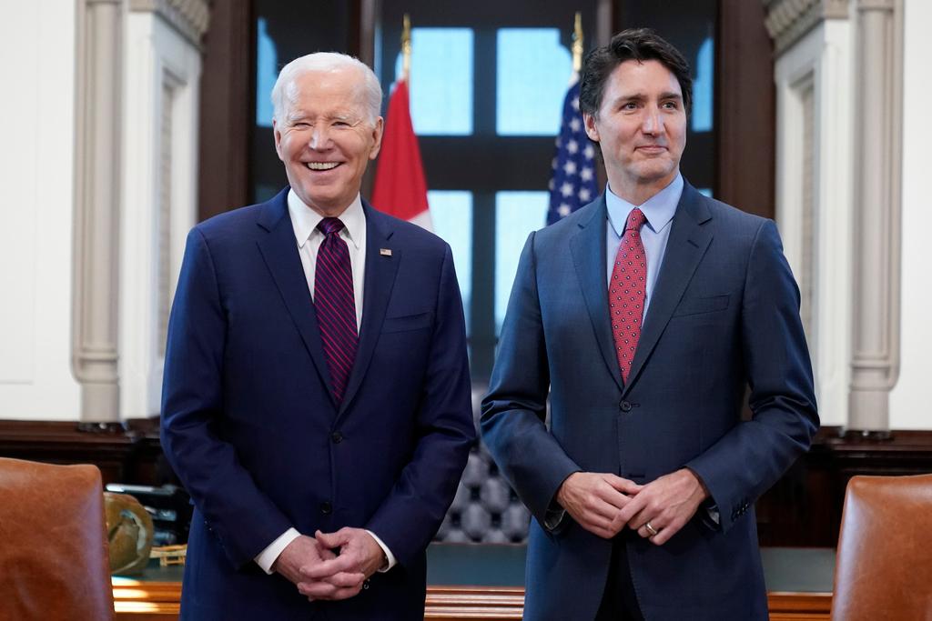 President Joe Biden meets with Canadian Prime Minister Justin Trudeau at Parliament Hill, Friday, March 24, 2023, in Ottawa, Canada.