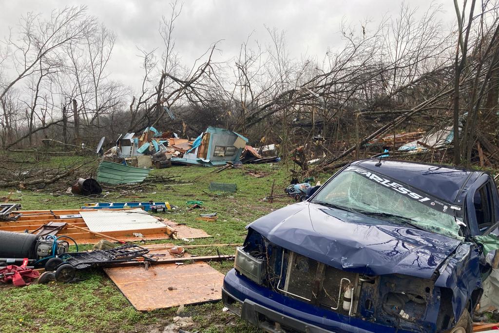 Devastation from a tornado that hit Glen Allen, Mo.