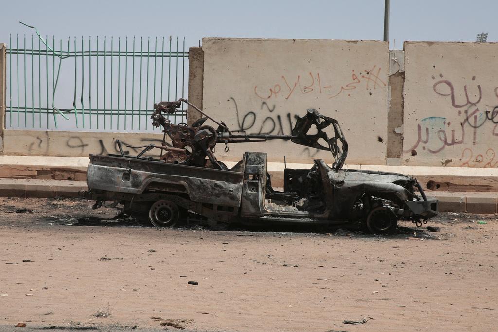 Destroyed military vehicle - remnants of war