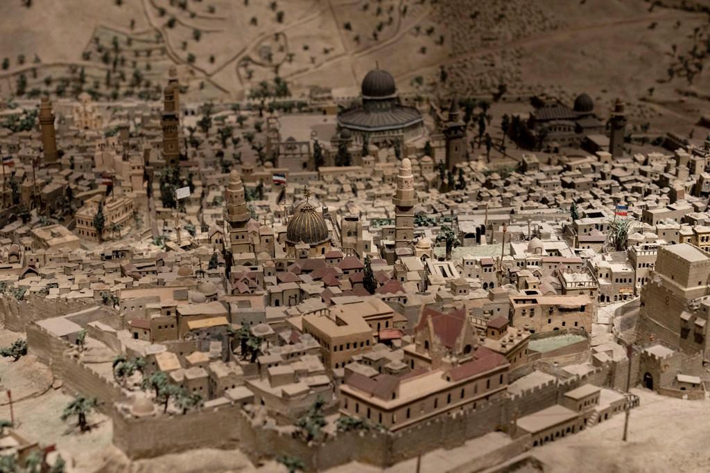 A scale model of Jerusalem's Old City designed for the 1873 Vienna World's Fair in the Tower of David Museum in Jerusalem's Old City