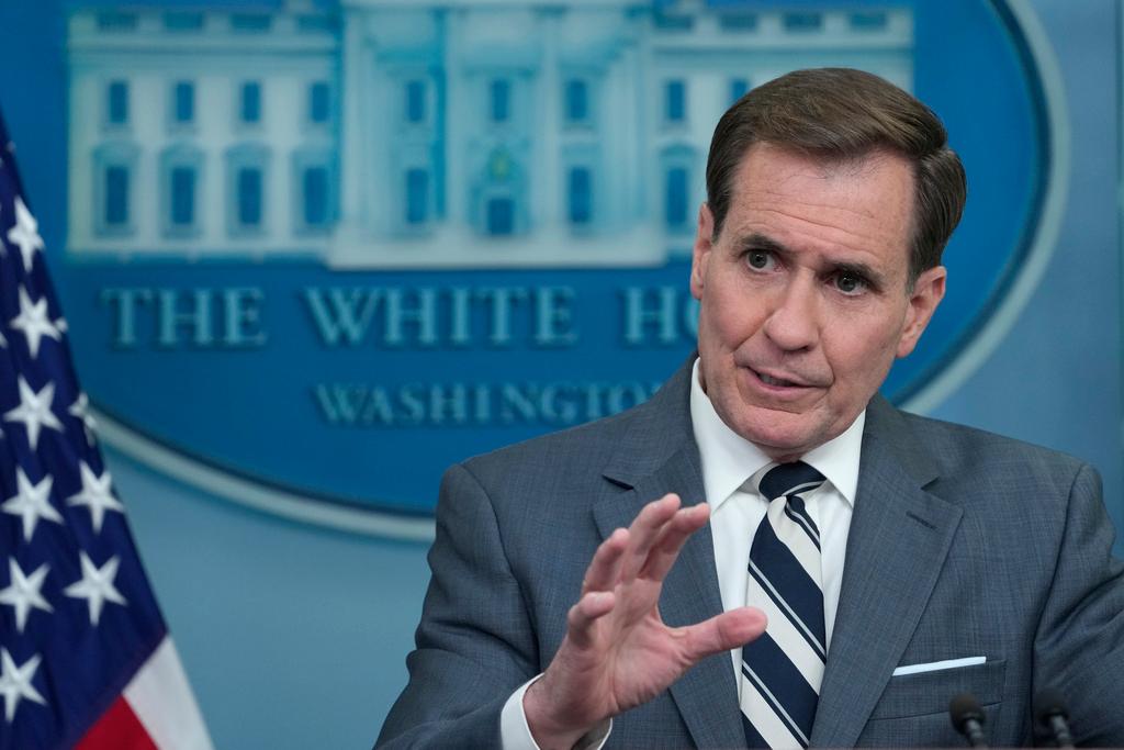 National Security Council spokesman John Kirby speaks during the daily briefing at the White House in Washington