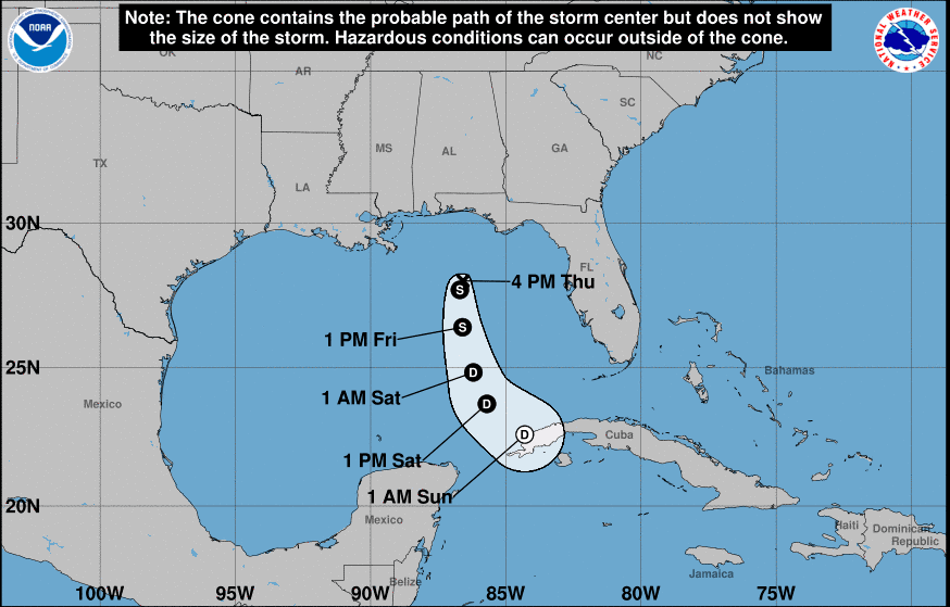 a cone map from the national hurricane center