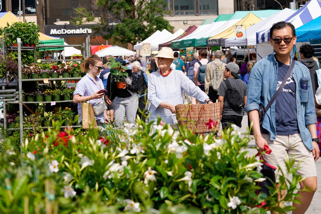 People at a farmer's market