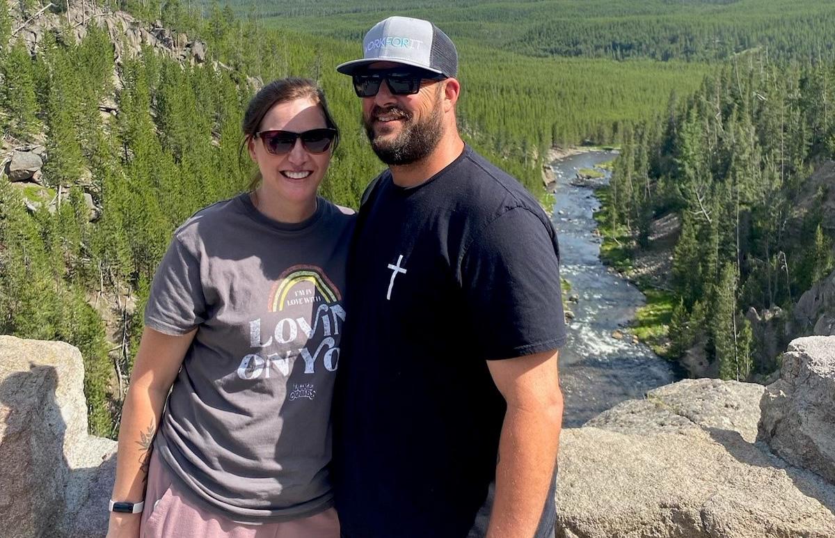 Amber and Chris entering Yellowstone Nat'l Park 7/16