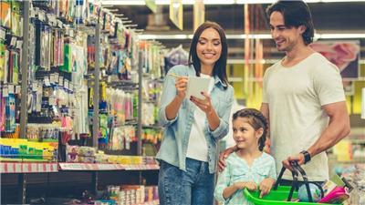 Family shopping together