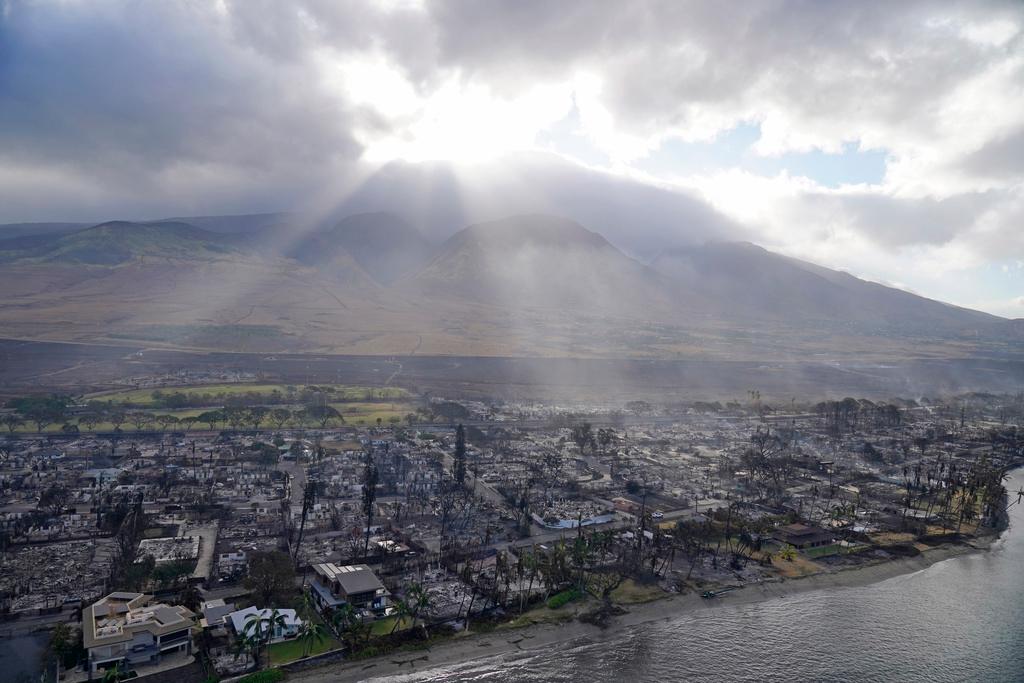 Wildfire wreckage is seen Thursday, Aug. 10, 2023, in Lahaina, Hawaii.