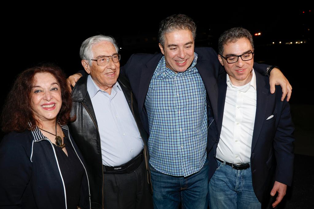 Family members greet freed Americans Siamak Namazi, Morad Tahbaz and Emad Shargi, as well as two returnees whose names have not yet been released by the U.S. government, who were released in a prisoner swap deal between U.S and Iran, as they arrive at Davison Army Airfield, Tuesday, Sept. 19, 2923 at Fort Belvoir, Va.