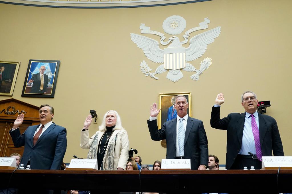 Witnesses are sworn in before the House Oversight Committee impeachment inquiry into President Joe Biden