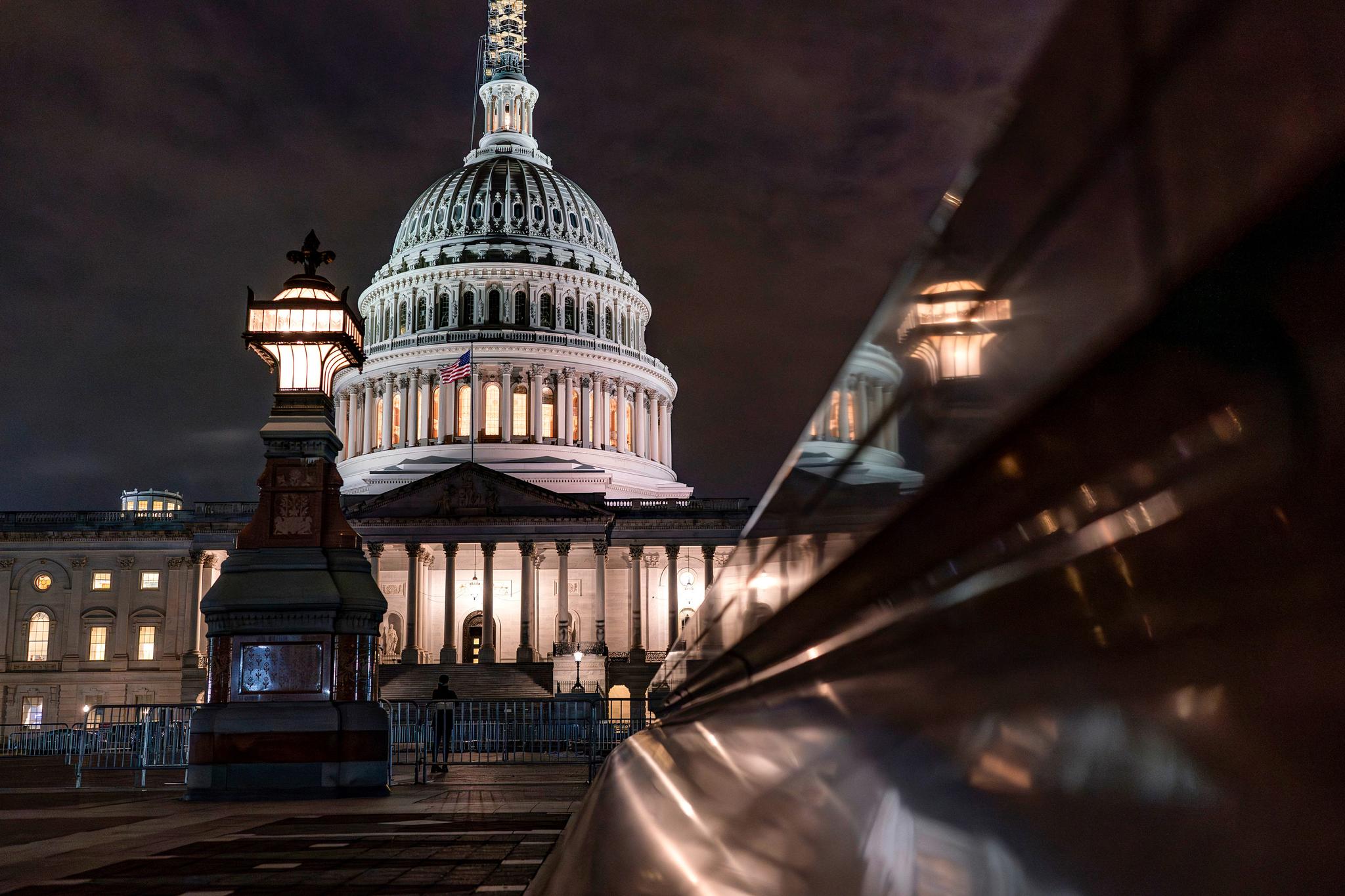 Capitol building at night