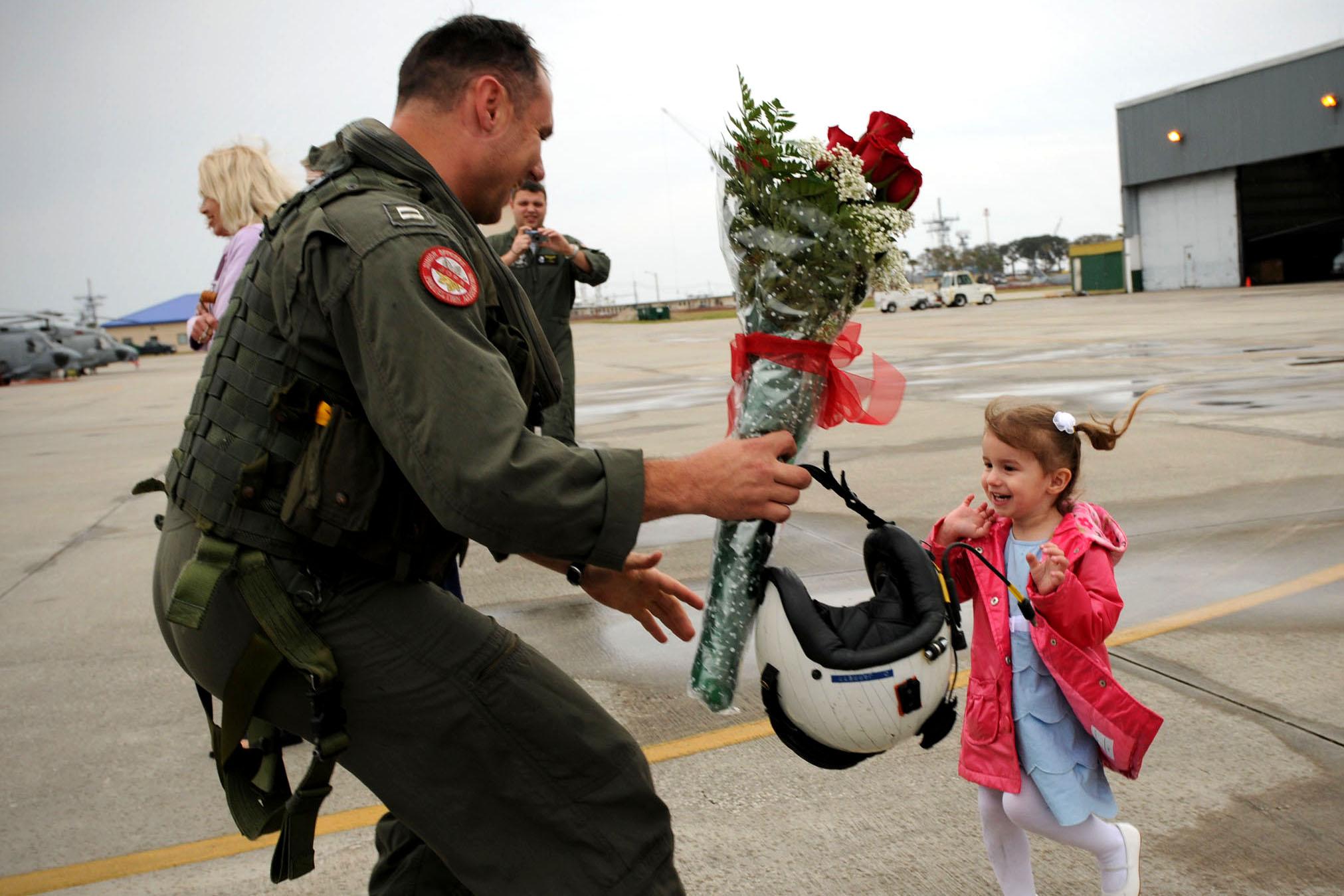 military dad and daughter