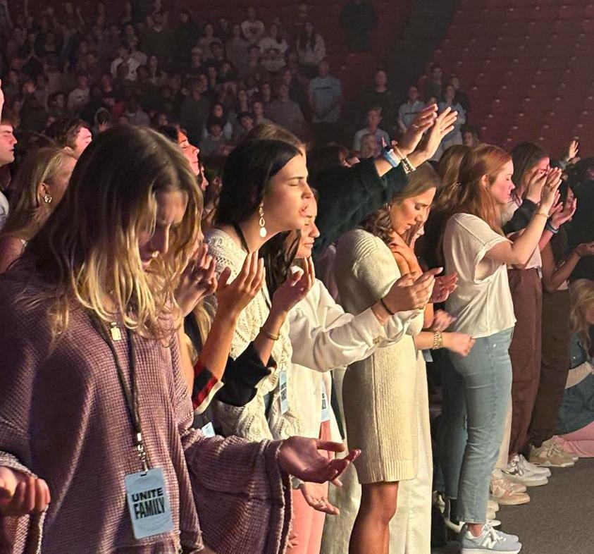 Young women praying