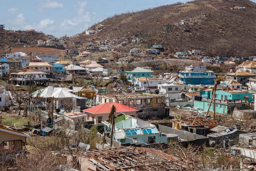 Homes destroyed by Hurricane Beryl lie in Clifton, Union Island, St. Vincent and the Grenadines