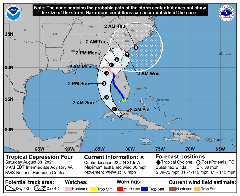 ..."toward the Florida Big Bend region on Sunday and Sunday night." 