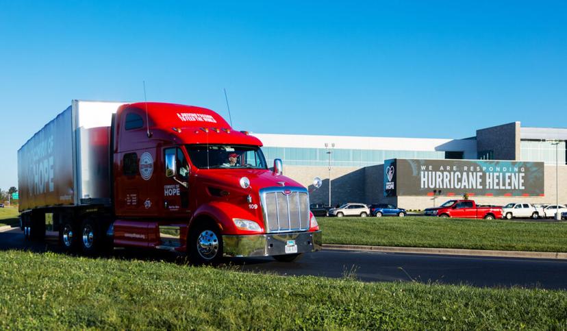 Convoy is now en route to distribute essential relief supplies to hurricane survivors