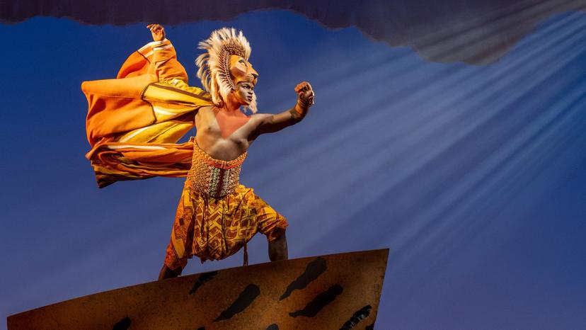 Darian Sanders as Simba in the Broadway production of The Lion King