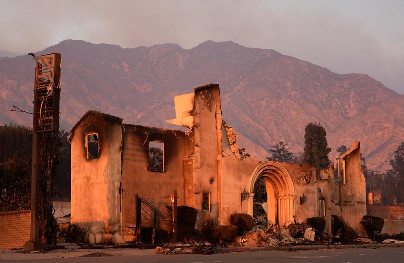 Altadena Community Church is pictured the day after it was destroyed by the Eaton Fire