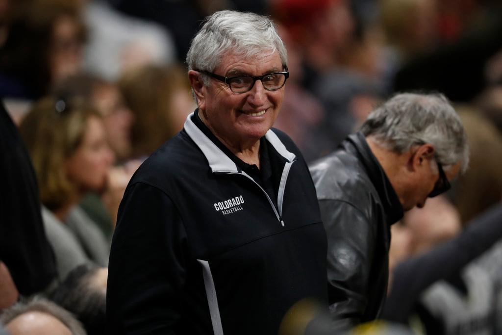 Retired Colorado head football coach Bill McCartney watches in the second half of an NCAA college basketball game, March 9, 2019, in Boulder, Colo. 