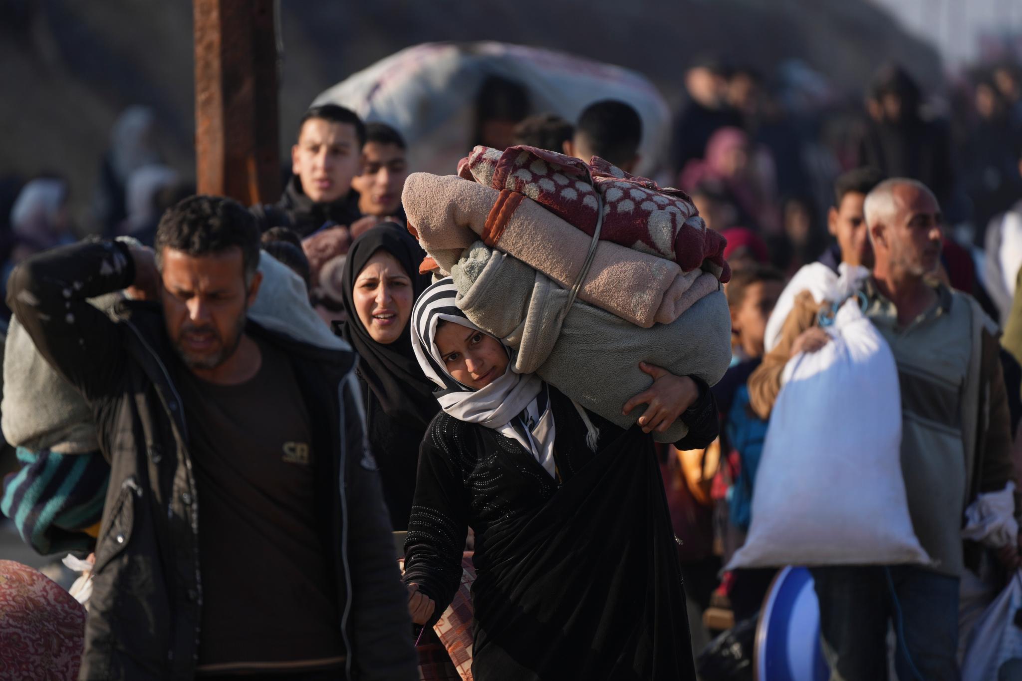 Families with their belongings