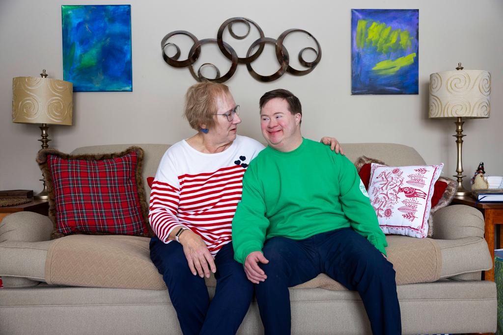 Paul Safarik, 32, with his mother, Deb, in Lincoln, Neb.