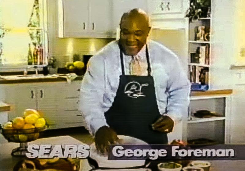 (1980 commercial) George Foreman pitches his grill, sold by Sears