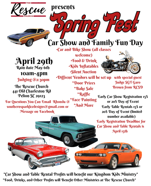 The Rescue Presents Spring Fest Car and Bike Show Family Fun Day