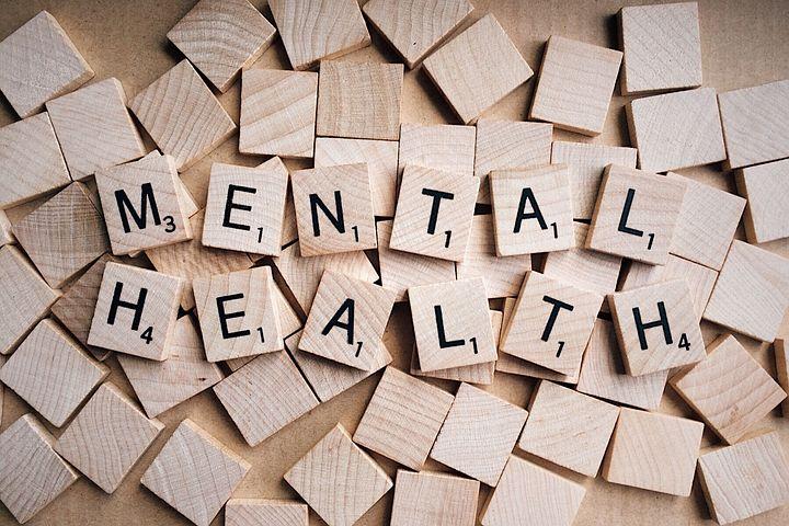 Mental Health assembled in wooden blocks