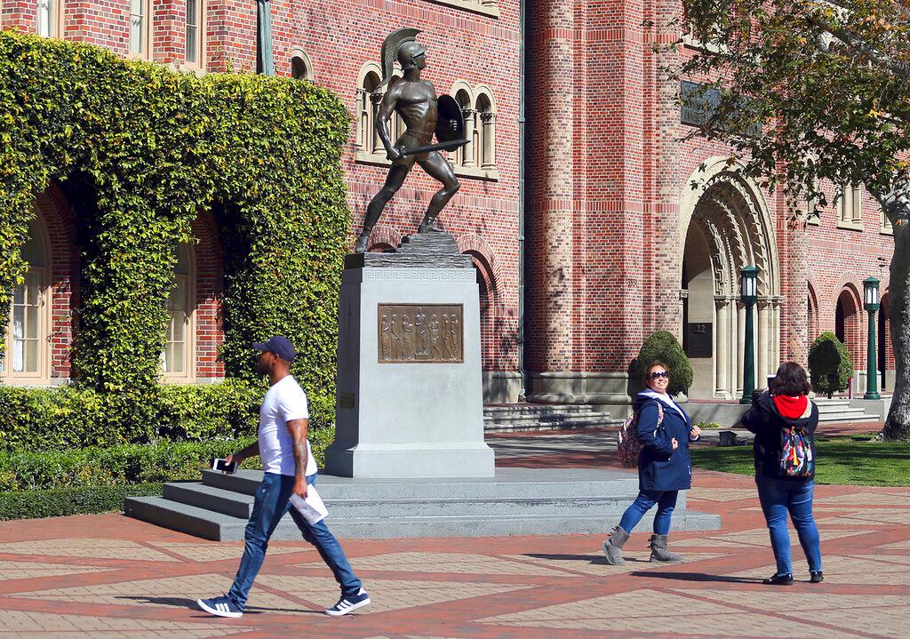  Tommy Trojan statue on the campus of the University of Southern California in Los Angeles. 