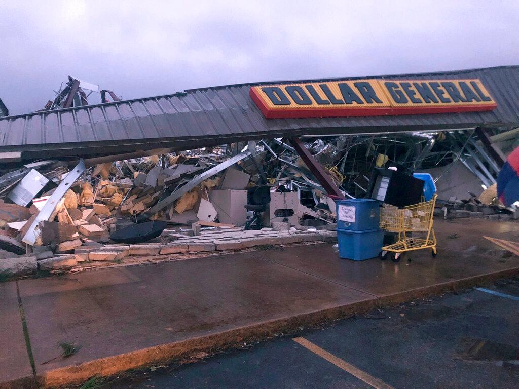 Tornado Damage in Tishomingo, Mississippi 