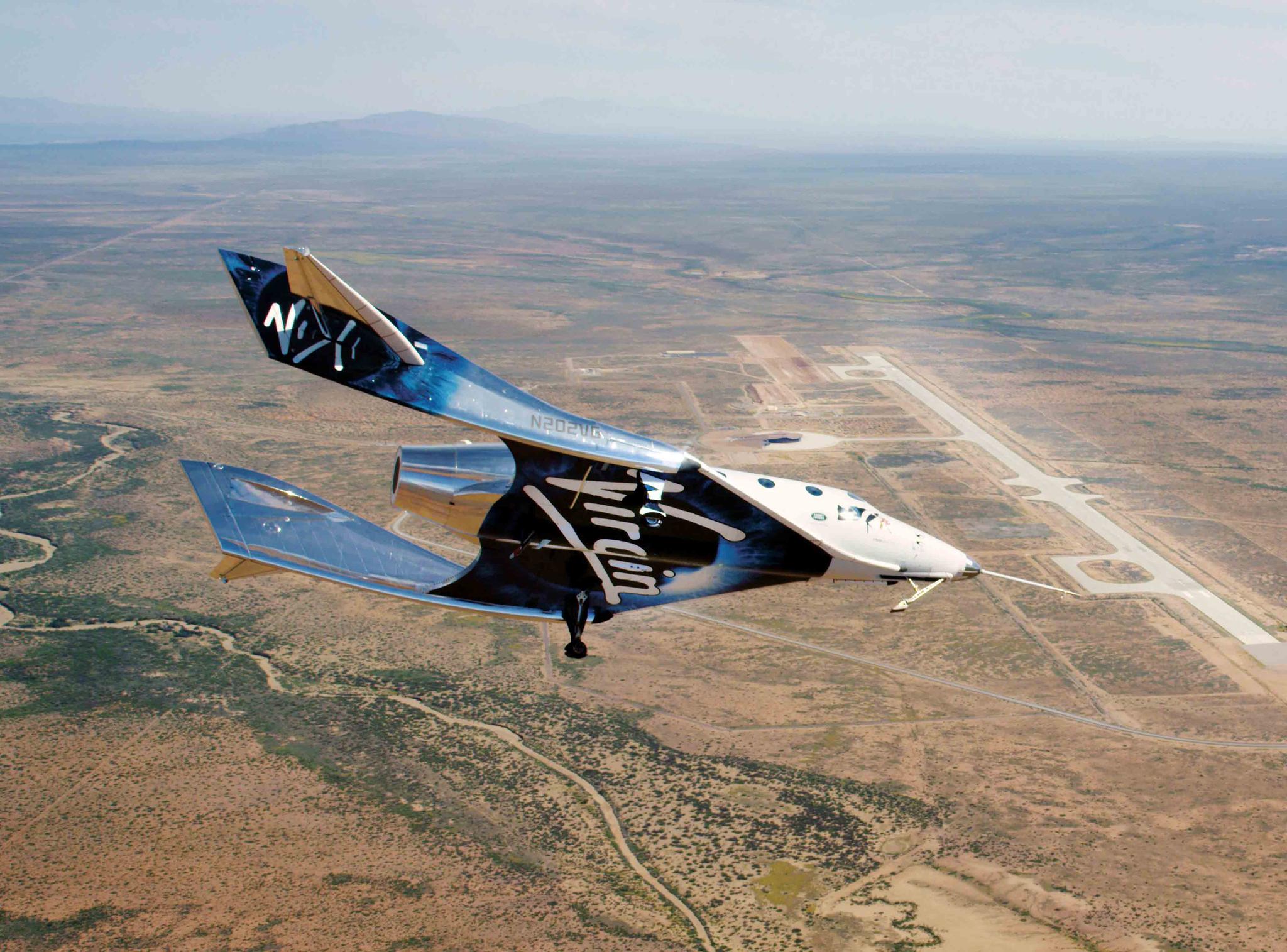 Virgin Galactic SpaceshipTwo Unity flys free in the New Mexico Airspace