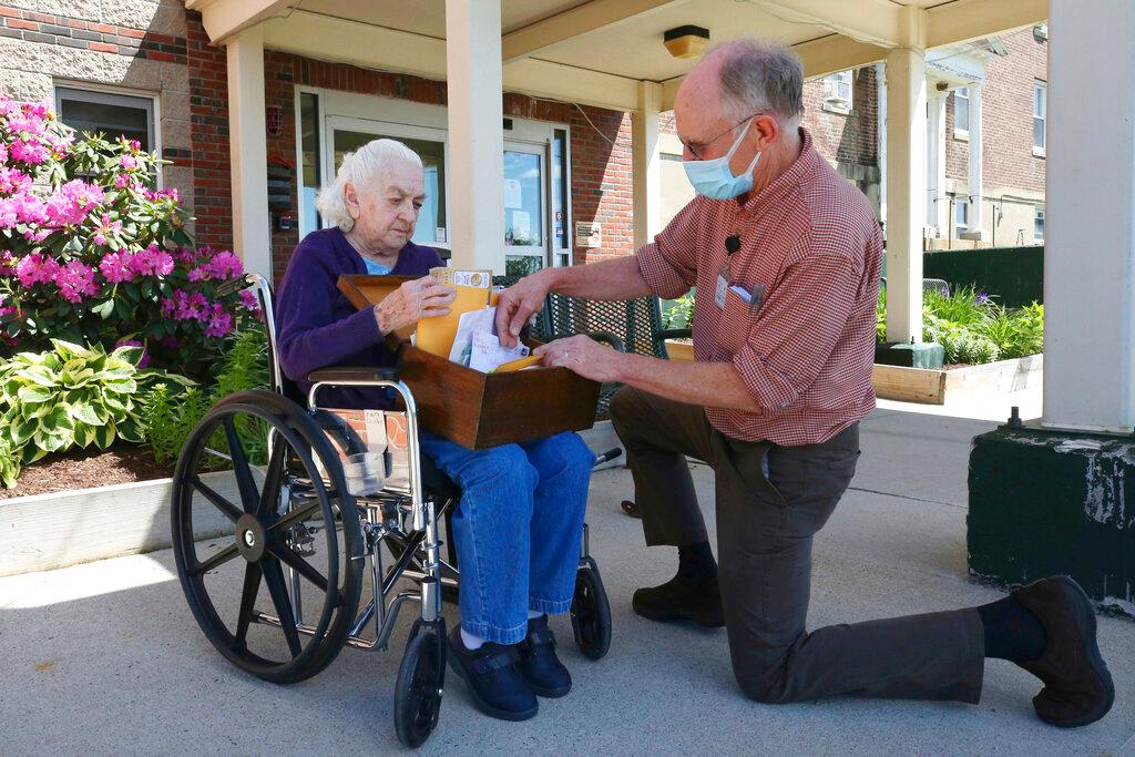 older woman and man