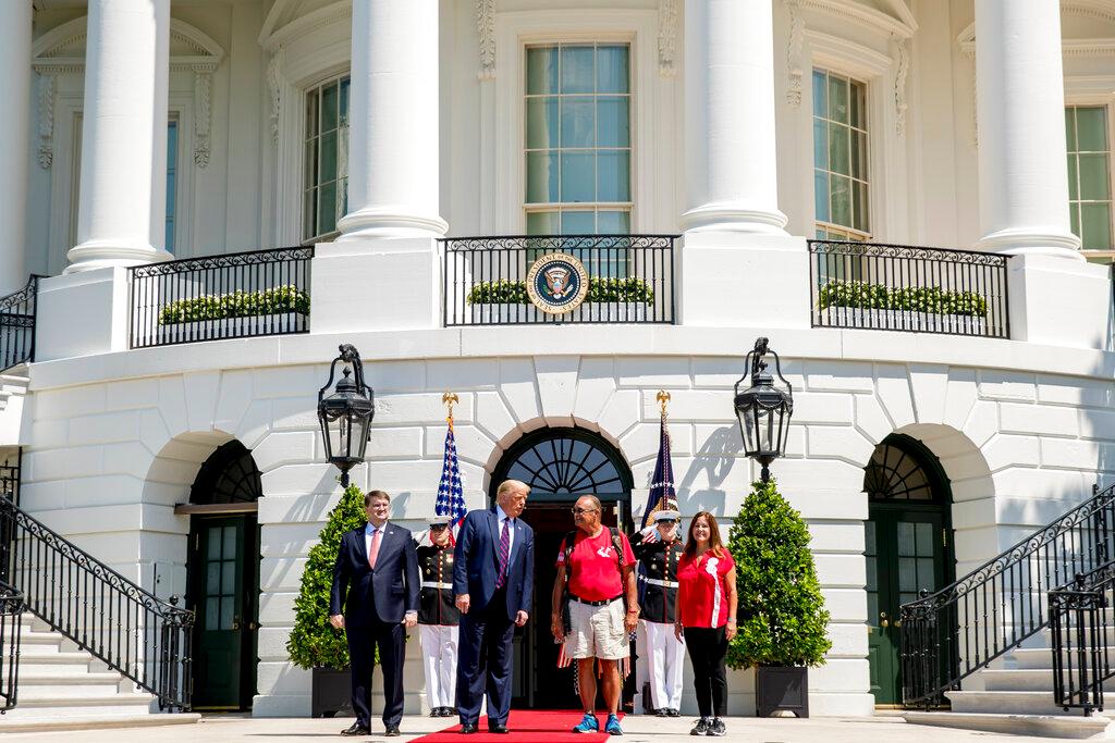 President Trump, Karen Pence and 'Walking Marine'