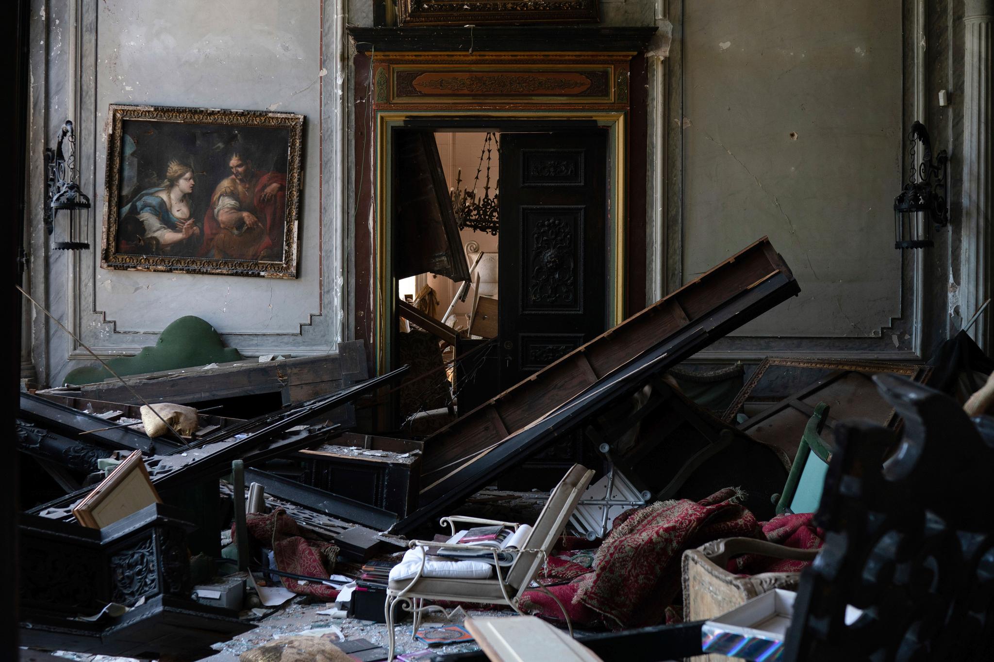 the Sursock Palace after the explosion in Beirut, Lebanon