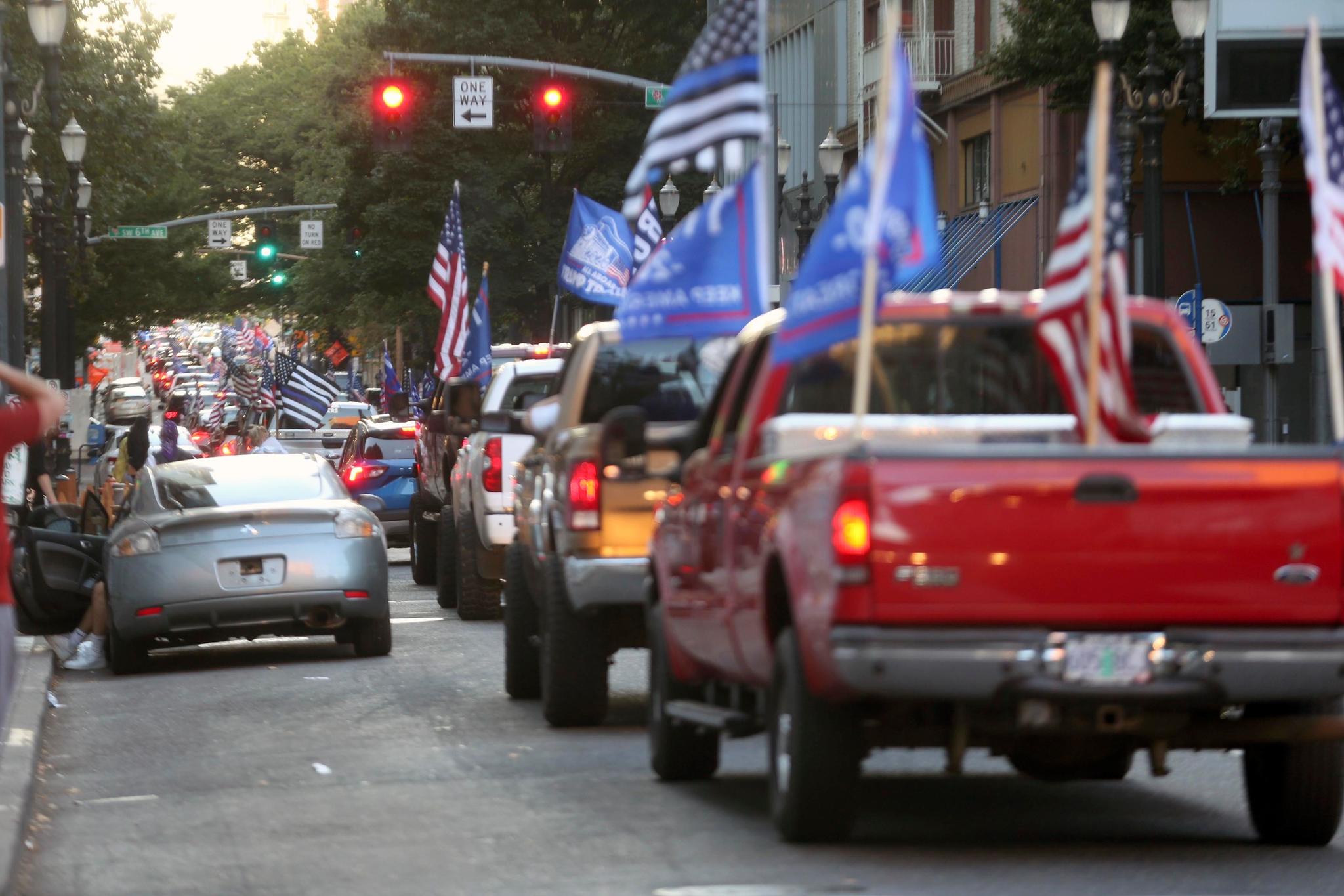 Portland clash between BLM, Trump Caravan