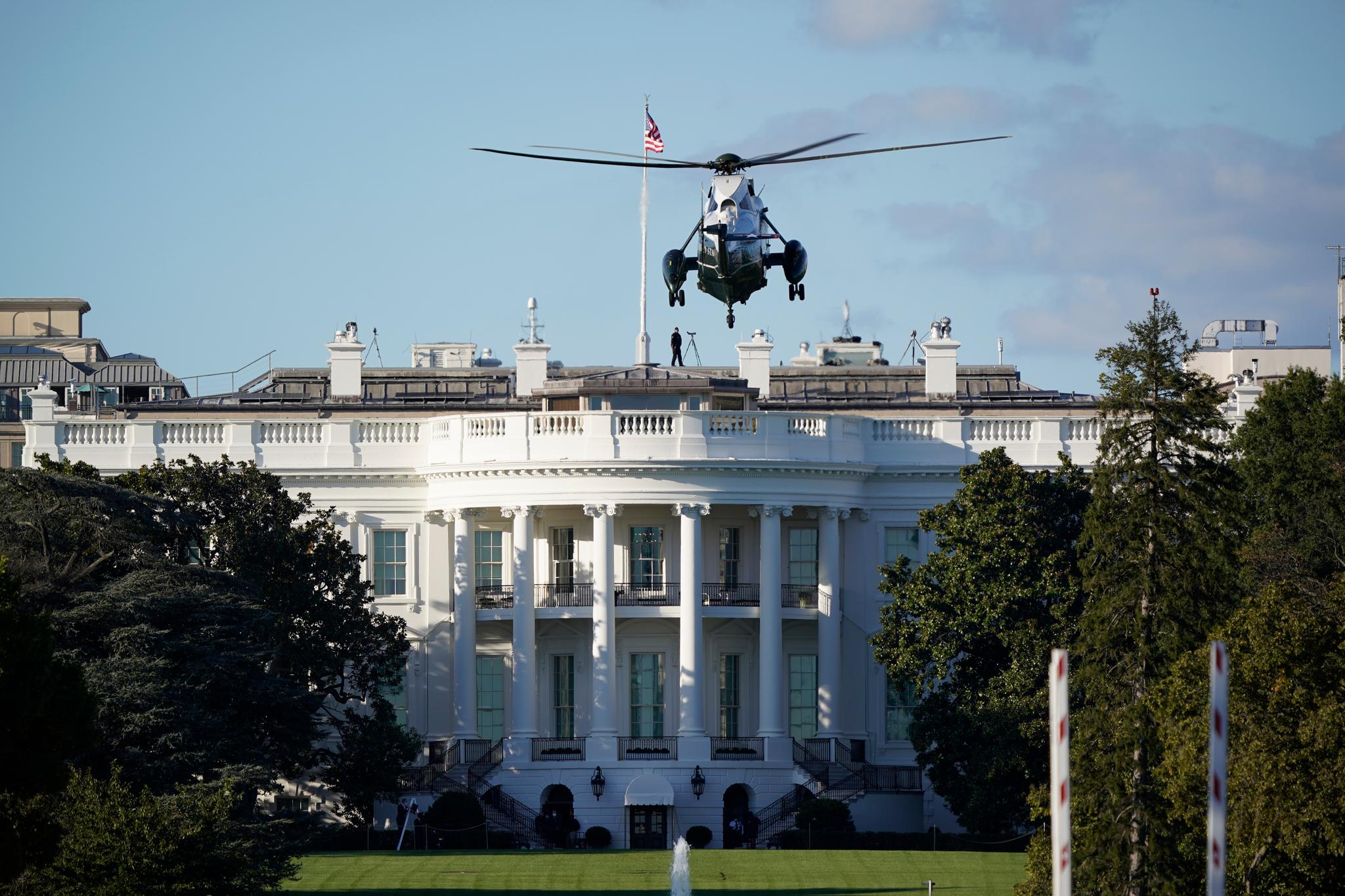 President Trump taken to Walter Reed by Marine One