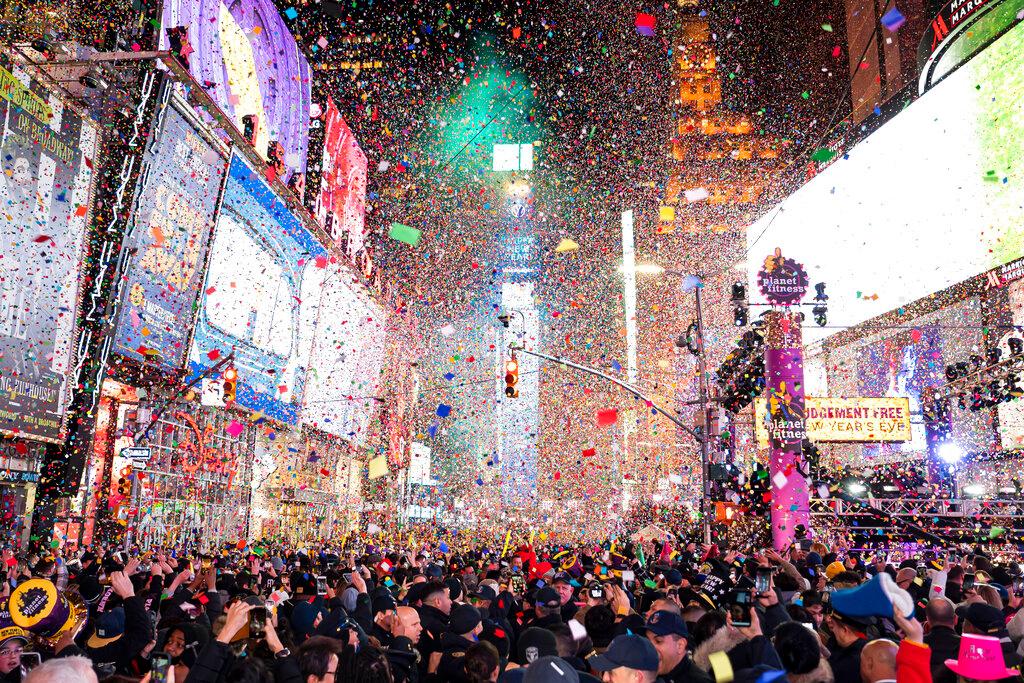 Times Square New Years Eve Celebration in January, 2020 