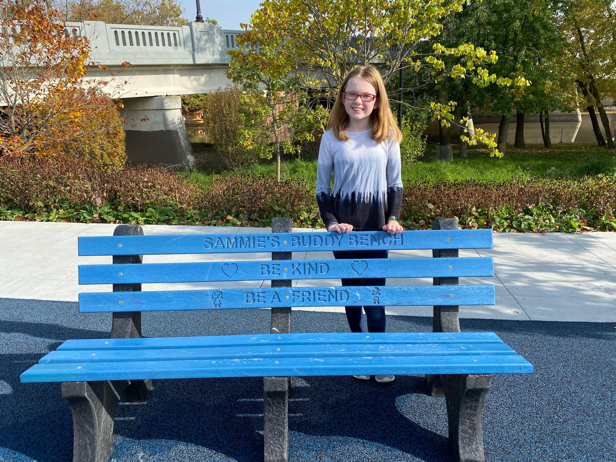 Sammie Vance and her Buddy Bench