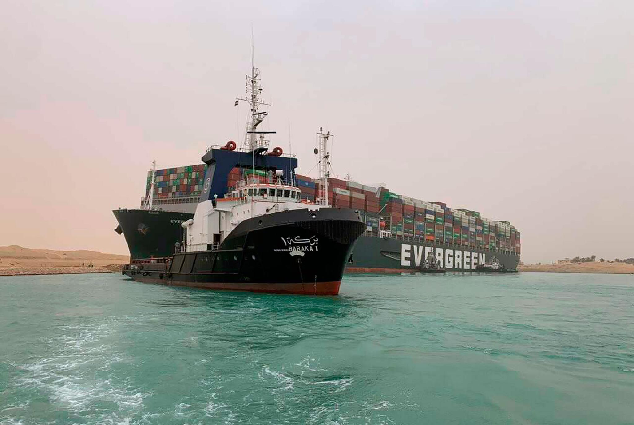 ship stuck in Egypt’s Suez Canal