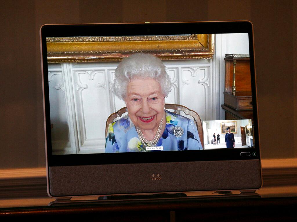 Queen Elizabeth on video call 