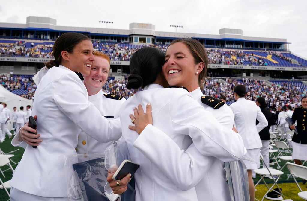 U.S. Naval Academy graduates celebrate