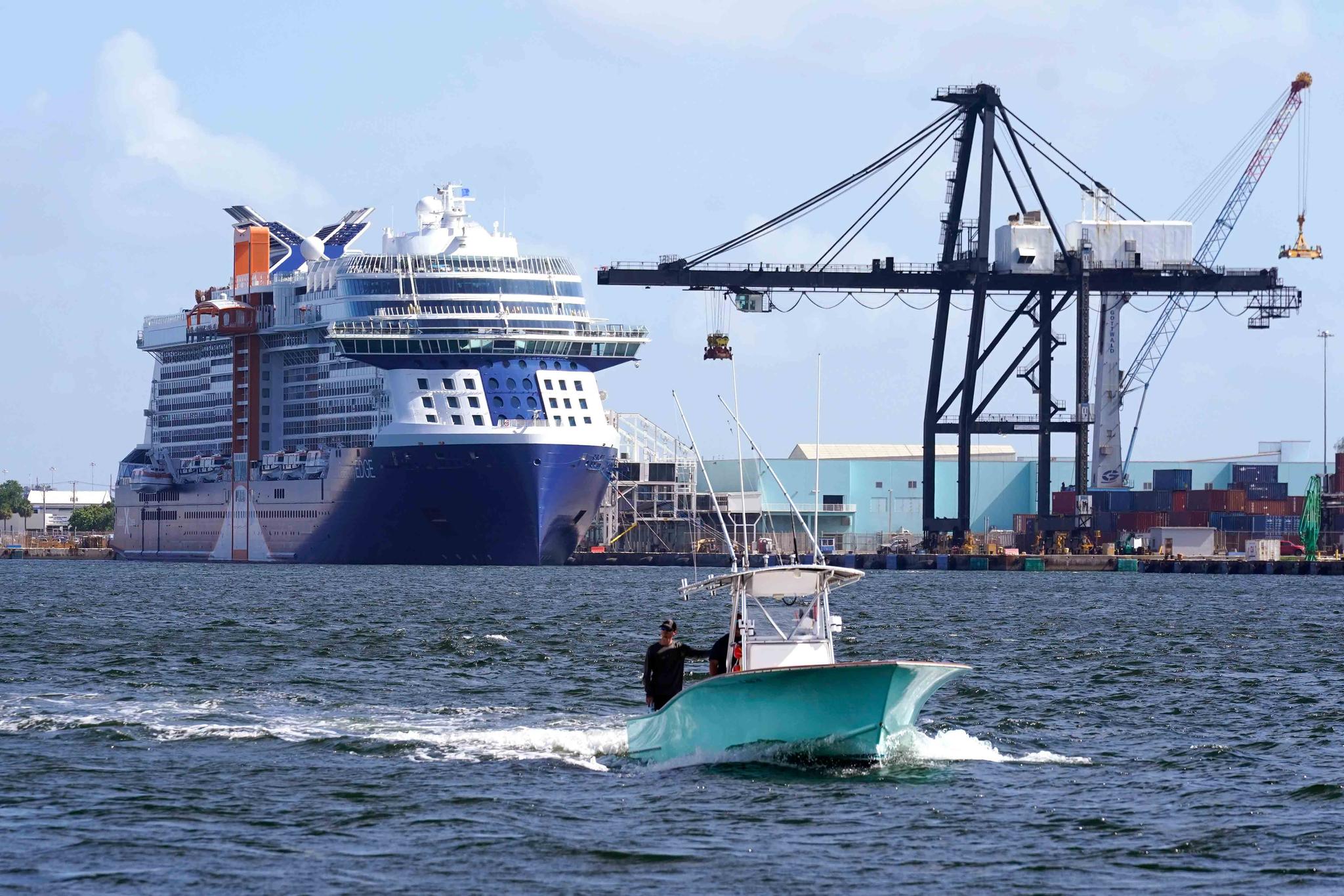 The Celebrity Edge cruise ship is docked at Port Everglades, Tuesday, June 22, 2021, in Fort Lauderdale, Fla.