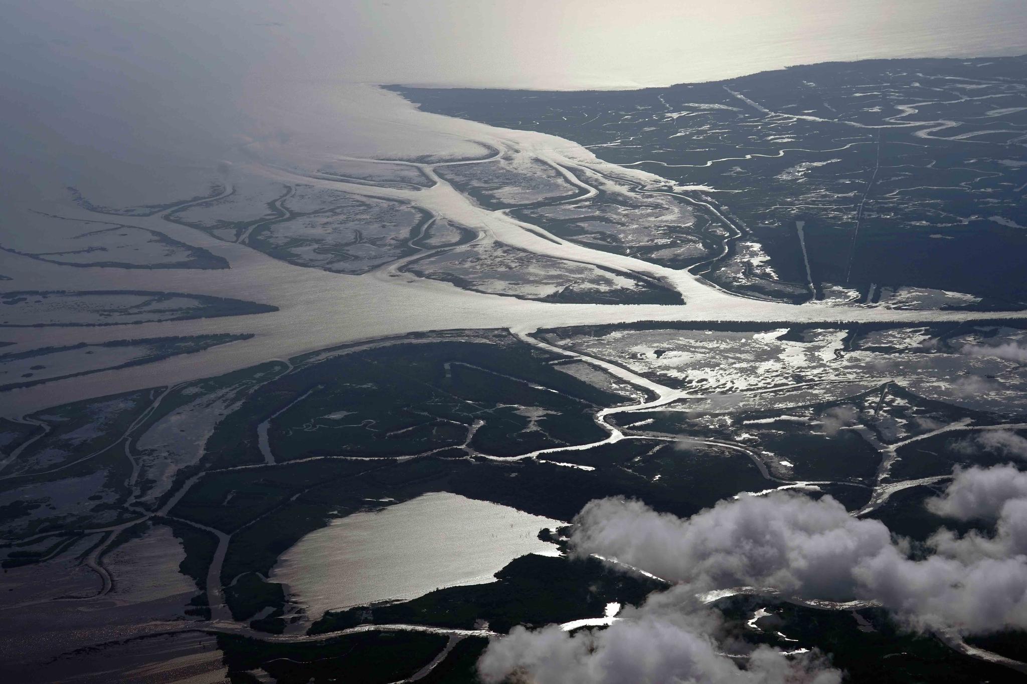 The Wax Lake Delta in the Atchafalaya Basin is seen from 8,500 feet in St. Mary Parish, La., Tuesday, May 25, 2021.