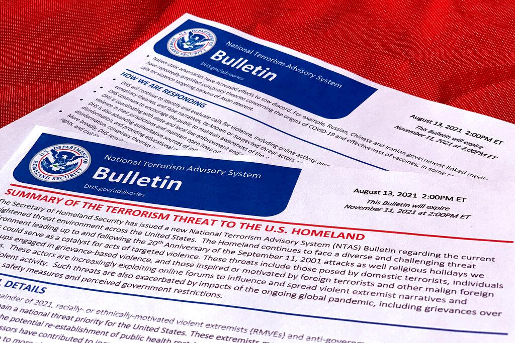 National Terrorism Advisory System Bulletin issued Friday