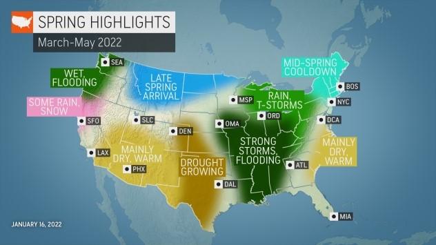 AccuWeather spring forecast graphic