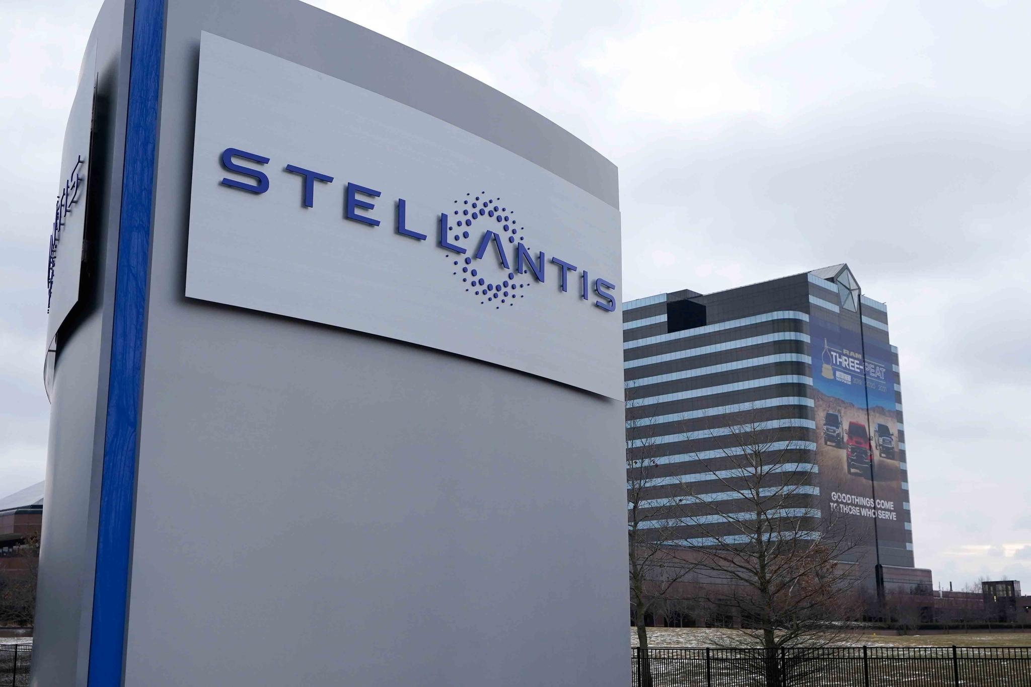 The Stellantis sign is seen outside the Chrysler Technology Center, in Auburn Hills, Mich. Automaker Stellantis has scheduled an announcement for Tuesday, May 24, 2022, in Kokomo, Ind.