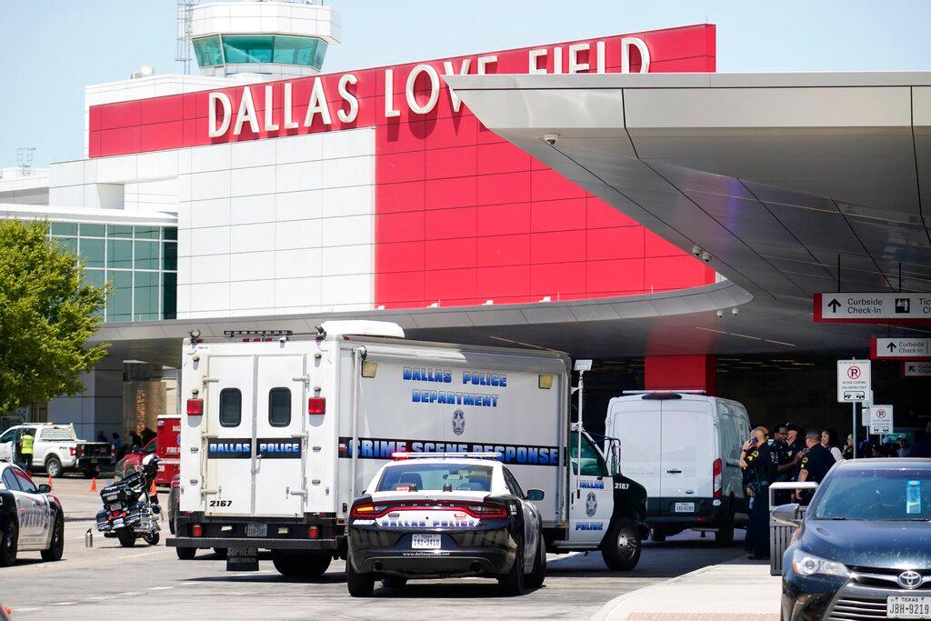 crime scene response vehicle arrives at Dallas Love Field