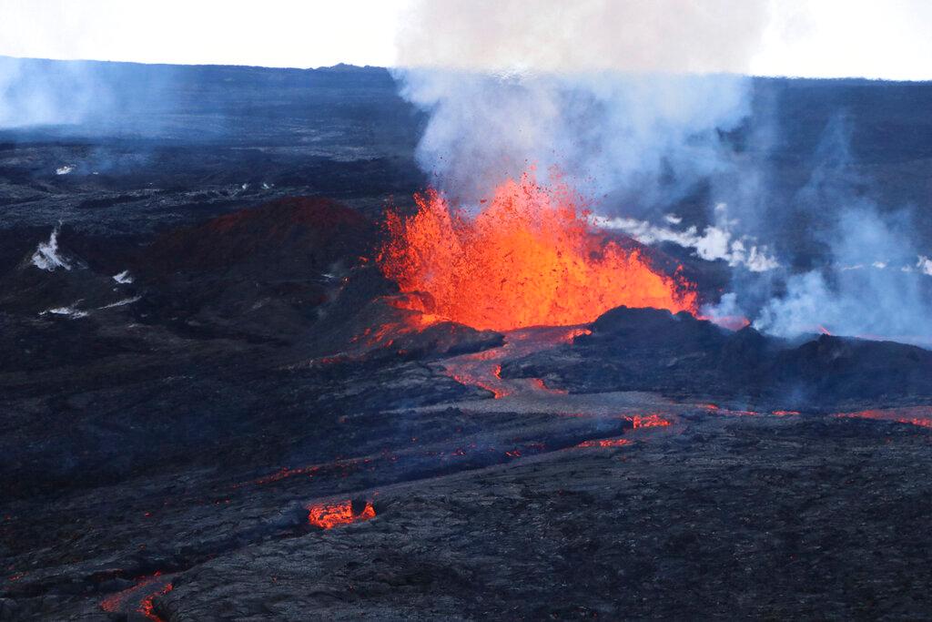 Lava flows on Mauna Loa, the world's largest active volcano