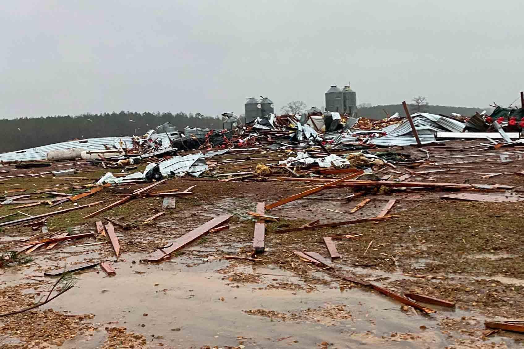 Rankin County authorities and first responders are shown in this photograph provided to media by Sheriff Bryan Bailey, as they inspect the remains of a Pelahatchie, Miss